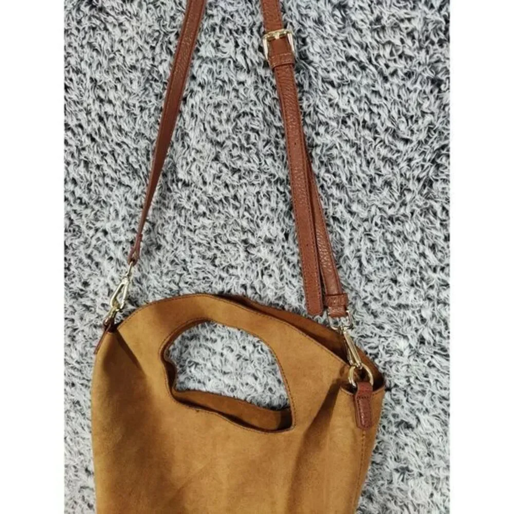 Urban Outfitters Womens Earthy Hobo Minimalist Crossbody Bag Brown Vegan Suede